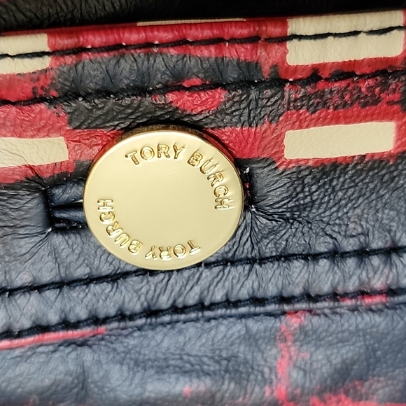 Tory Burch RARE allover painted plaid NWT Buttery Leather Crop jacket large - Picture 3 of 16